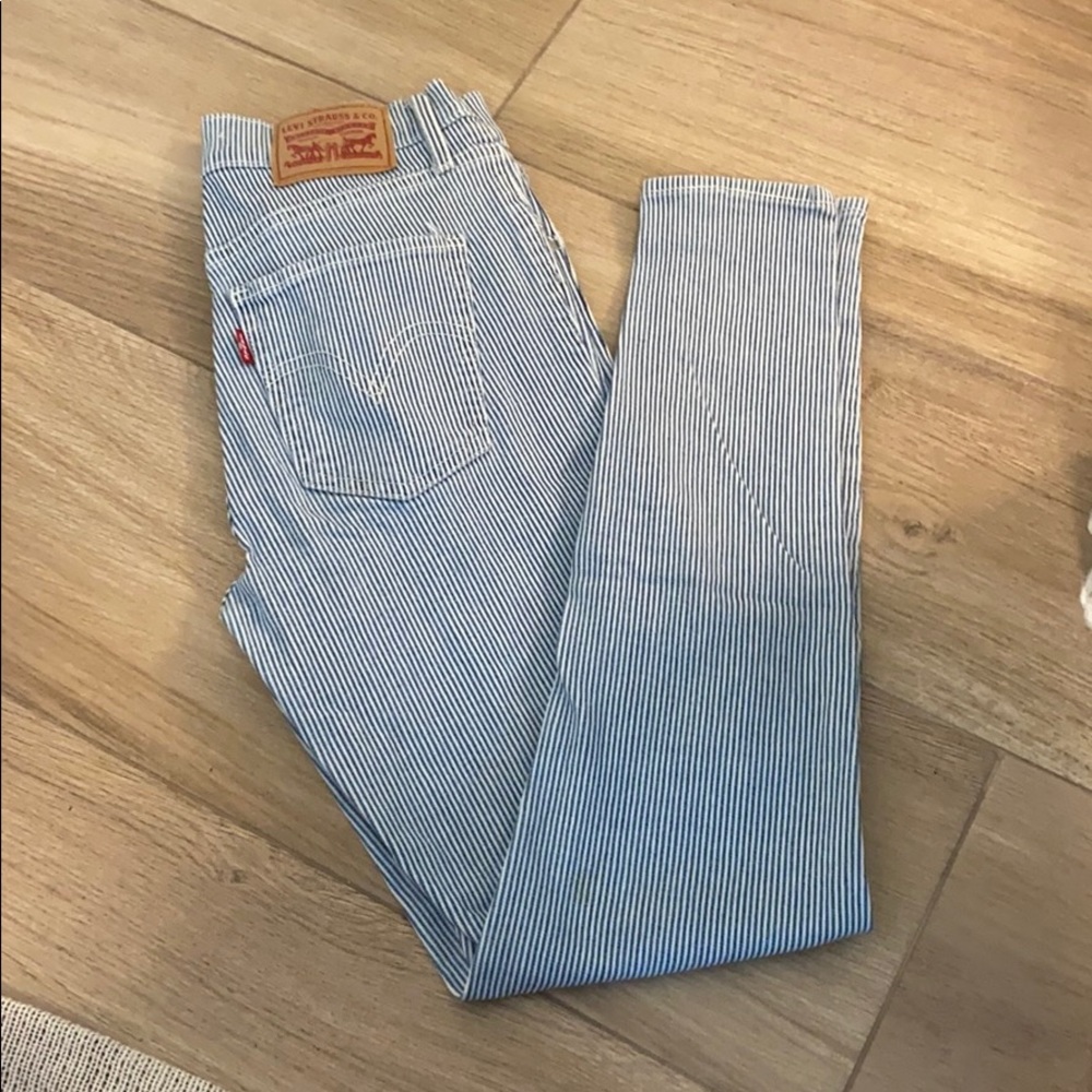 Blue and White Stripped Jeans